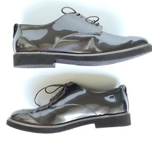 AGL Parker Charcoal Patent Oxfords Size 8.5